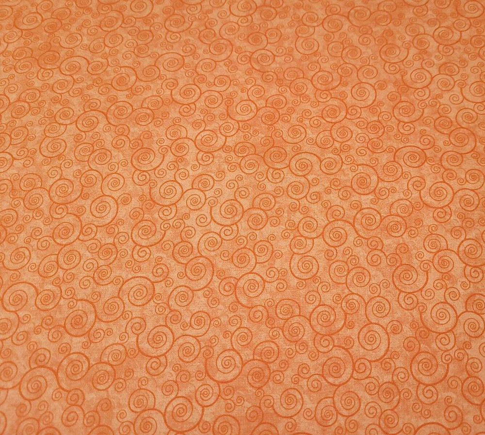 Harmony Cotton BTY Quilting Treasures Orange Scroll Blender