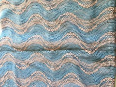 57″ Wide Grey and Pink Wavy Embroidery Lace Fabric for Sewing/Crafts/ Bridal