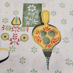 Vintage Kitchen Cotton Fabric Watering Can Floral Print 1 Yard x 66 Inches