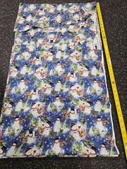Lot of 3 Yards Winter Skies Snowman Cotton Fabric