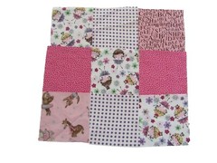 5 Inch Girlie Pink Fabric Squares for Quilting and Crafts 54 Total Squares