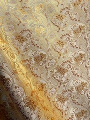 GOLD DARK GOLD Floral Paisley Brocade Fabric (60 in.) Sold By The Yard