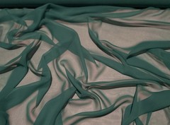 Teal Green Silk Georgette Chiffon 100% Silk, 44″ W, By the Yard (TS-7601M)