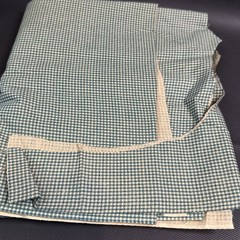 1+ Yds GREEN GINGHAM FABRIC Cotton Small Check 65 X 44”