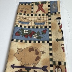 Cotton Quilting Fabric 5 Fat Quarters Bundles Farm Red Blue Green 102