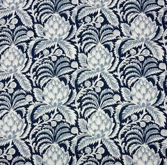SERENA & LILY ARTICHOKE VINTAGE INDIGO BLUE LINEN EXCLUSIVE FABRIC BY YARD 55″W