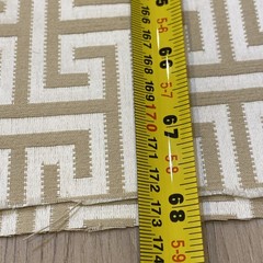 3.7 Yards Reversible Greek Key Upholstery Fabric Beige Tan Geometric 58 Wide