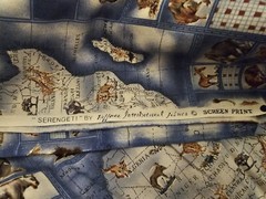 SERENGETI Fabric Africa Map Hoffman International Cotton 2 Yds