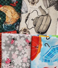 Lot of 8 Fat Quarters Novelty Prints Quilt Craft 100% Cotton Fabric