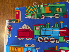 Colorful trains fabric, Cranston Print Works, VIP, 44″x 216″