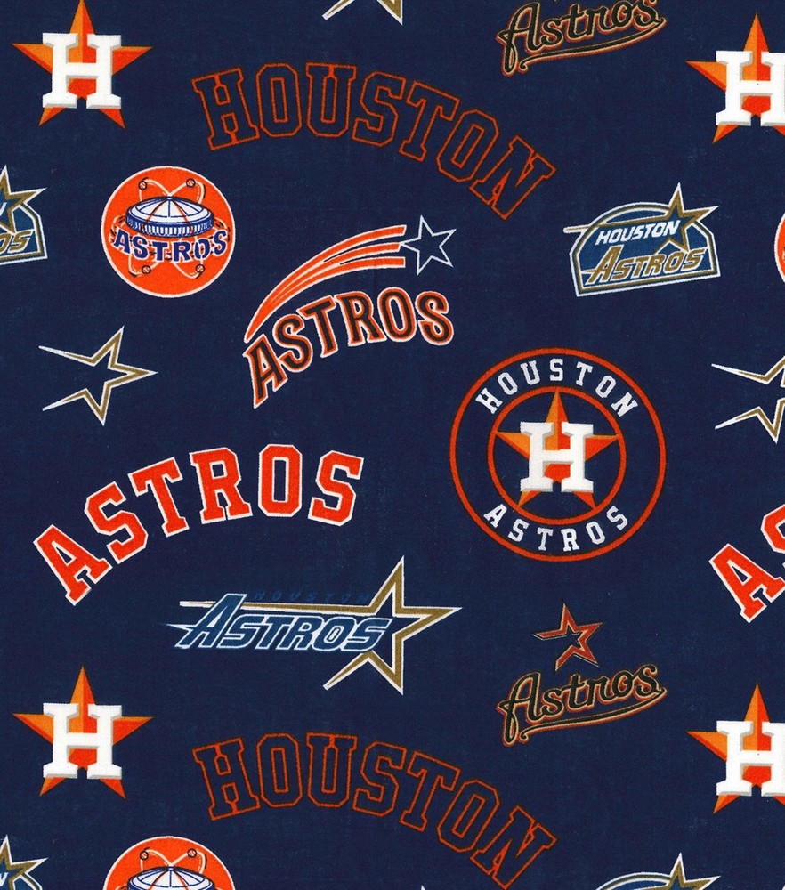 MLB HOUSTON ASTROS Hall of Fame Print Baseball 100% cotton By the Half Yard