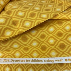 Retro Mustard Geometric Cotton Fabric 72 x 44 in Reclaimed Mod Diamond Print