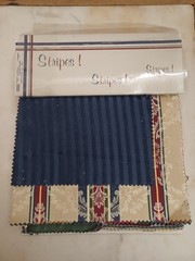 Vtg STRIPES Fabric Sample Book Stout Brothers Multicolor 10×6 & 5×6 Swatches