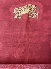 Red Cheetah Cat Print On Cotton Fabric By The Yard