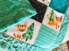 Minky Fabric Embossed Vine Leaves Marina Green Shannon Cuddle Remnant Cuts