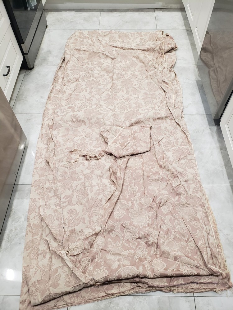 Vintage Bulk Pink Floral Upholstery Fabric Approx 30×15 Ft Single Piece