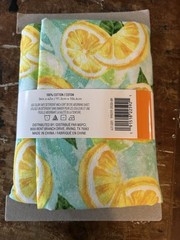 Loops & Threads Turquoise Cotton Fabric with Cut Lemon Design – 1yd Pre-cut
