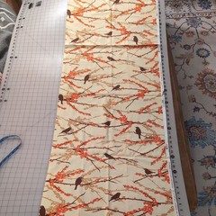 Joel Dewberry Fabric Aviary Birds Sparrows Bark Orange Brown Quilt 1- 3/4rd yard