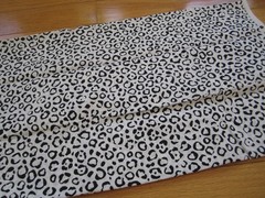 Animal Print Fabric Cheetah Spots White Black Cotton Cranston 1 1/2 YARDS