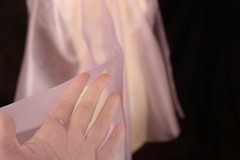 Dusty/Rose Crystal Sheer Organza Fabric By the Yard 161
