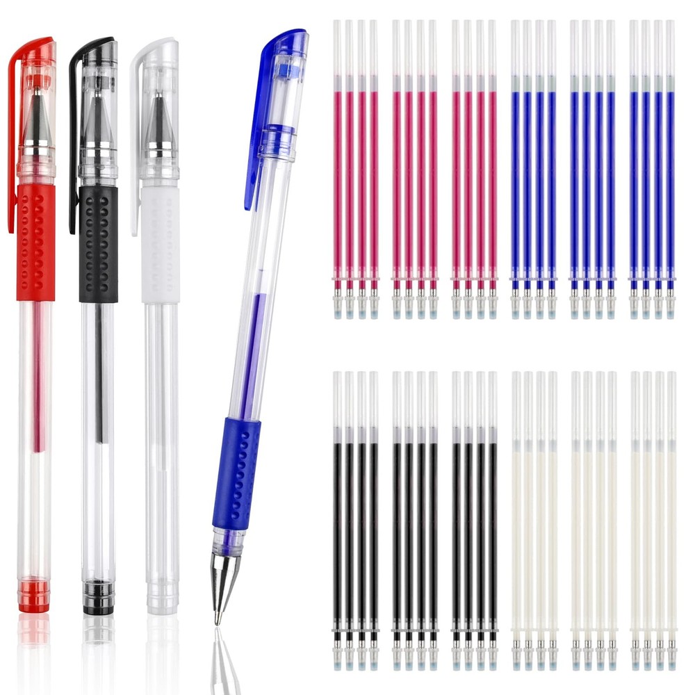 COIDEA 8 Pcs Heat Erasable Pens 1 Count (Pack of 72), Black, Blue, White, Red