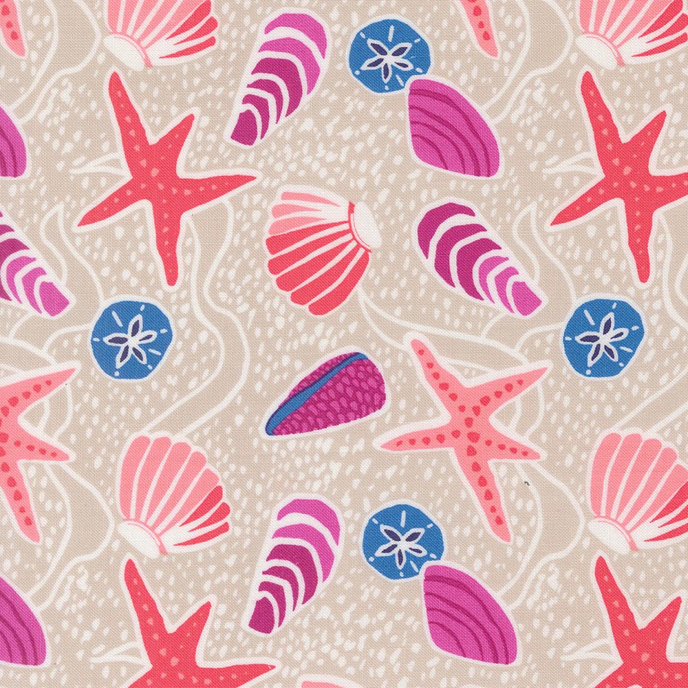 MODA – Reef by Kate Spain – Sea Shells Novelty – Sand 1/4yd