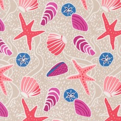 MODA – Reef by Kate Spain – Sea Shells Novelty – Sand 1/4yd