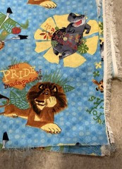 3 Yards Madagascar 2005 Film Movie DreamWorks Characters Blue Cotton Fabric