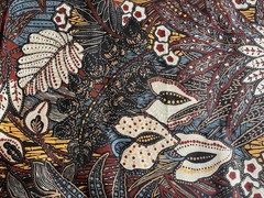 Vintage 1979 House ‘n Home – Boho / Tiki screenprint fabric – 49″ x 52″