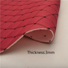 Faux Silk Diamond Fabric Heavy Duty Leatherette Upholstery Sewing Material NEW