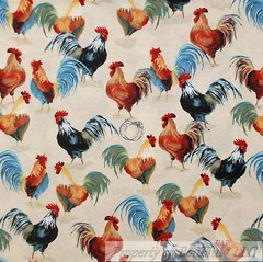 BonEful Fabric FQ Cotton Quilt Black Farm Red Rooster Feather Green Chicken Bird