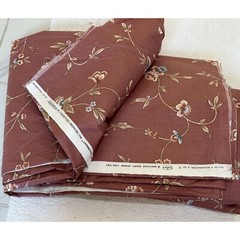 Waverly Div. of Schumacher Screen Print Vat Dye Fabric New 2 large pieces Mauve