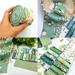 40 Precut Green Floral Pattern Cotton Fabric Strips Jelly Roll Quilt Material
