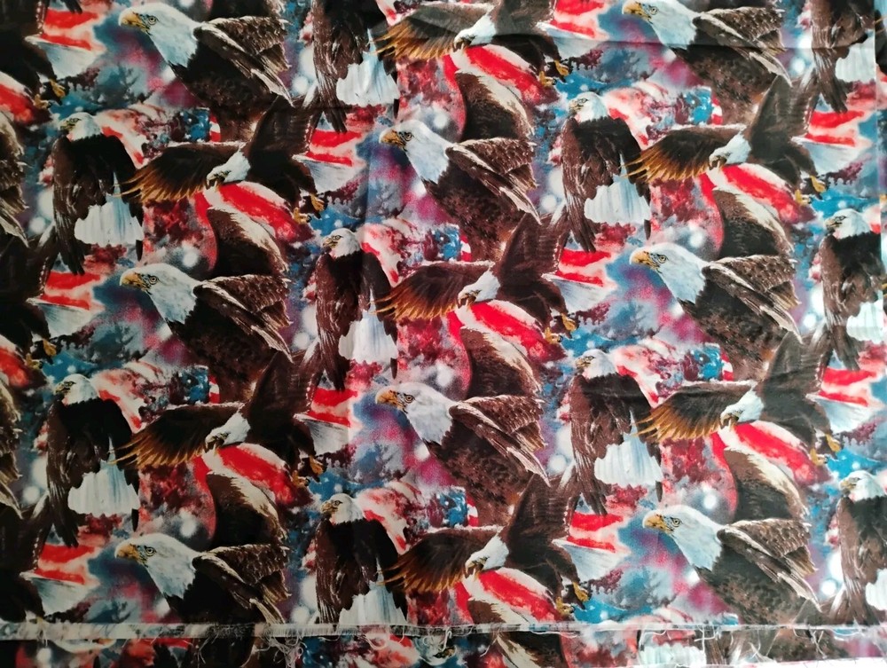 Wild Wings & Janene Grende Bald Eagle America Fabric 3 Yards 108″ X 42″