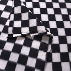 Black White Checkerboard Fleece Fabric 58″ Wide Printed Fleece Yard