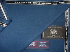 60% SUMMER KID MOHAIR & WOOL “UCLA Blue SUITING FABRIC MADE IN ENGLAND See Below
