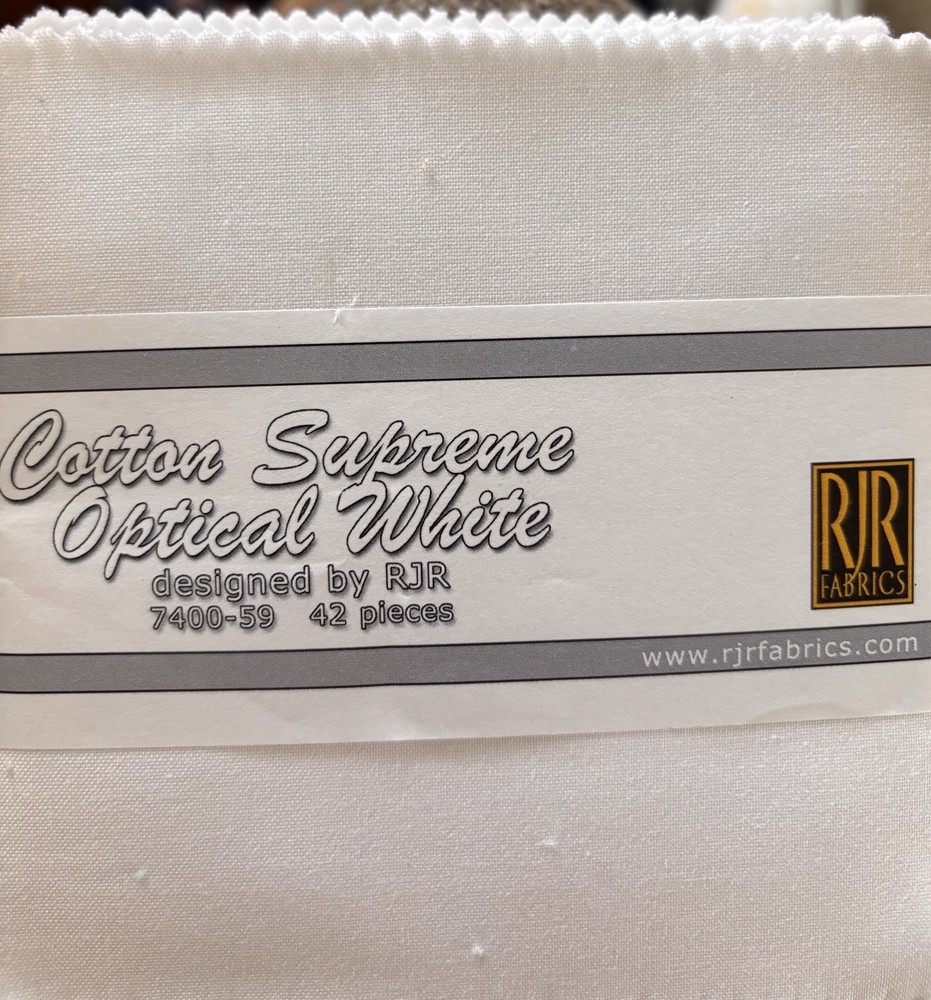 “Optical White” Cotton Supreme By RJR Fabrics 5” Squares