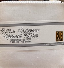 “Optical White” Cotton Supreme By RJR Fabrics 5” Squares