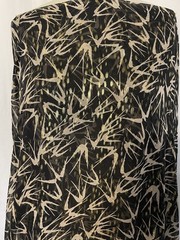 100% Silk Chiffon Birds Print Gold Lurex Black Fabric 1 Yard Long and 54″ Wide