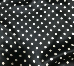 Black and White 3/8″ Polka Dots – Silk Charmeuse Fabric