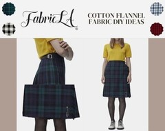 FabricLA 100% Cotton Tartan Flannel Fabric – 58/60″ Wide