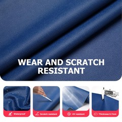 SOTISI Vinyl Fabric, Marine Faux Leather 1YD (54” X 36” inch), Blue