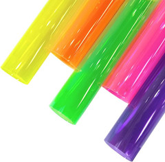 9 Pcs Clear PVC Vinyl, 21cmx30cm Fluorescent Solid Color Transparent Waterproof