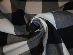 Dunroven House 3 Inch Farmhouse Check Black White Woven Cotton Homespun Fabric