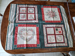 Faye Burgos Marcus Brothers Fabric Panel, Cut & Sew Christmas Quilt Block