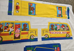 VTG VIP Cranston Teachers Pets Stuffed School Bus Cut and Sew Panel