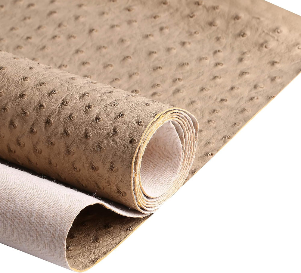 Nude Faux Leather Ostrich Fabric 54″ Width 1.0Mm Thickness Marine Vinyl Upholste