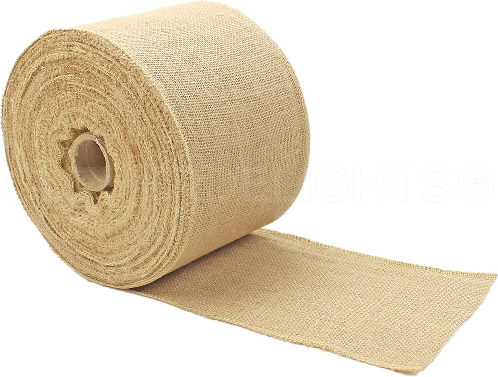 6″ Premium Burlap Roll – 50 Yards – No-Fray Finished Edges – Jute Burlap Fabric
