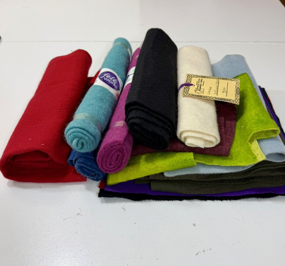 FELTED WOOL FABRIC LOT – 1 Pound – Applique Craft