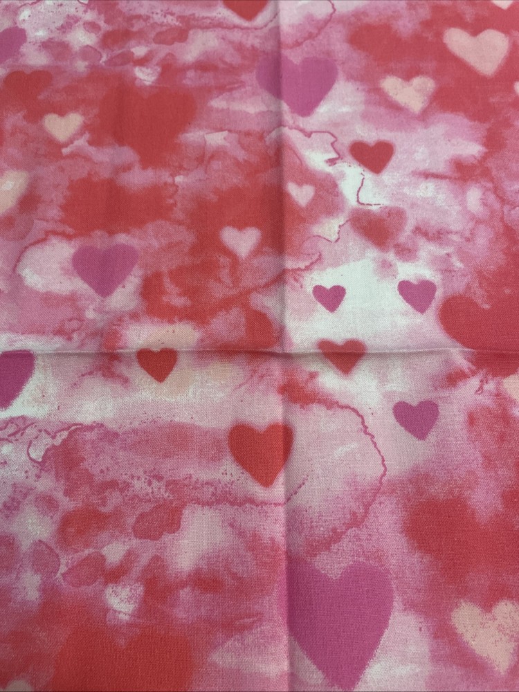 Hearts Valentine’s Day Cotton Fat Quarter 18”x21” New